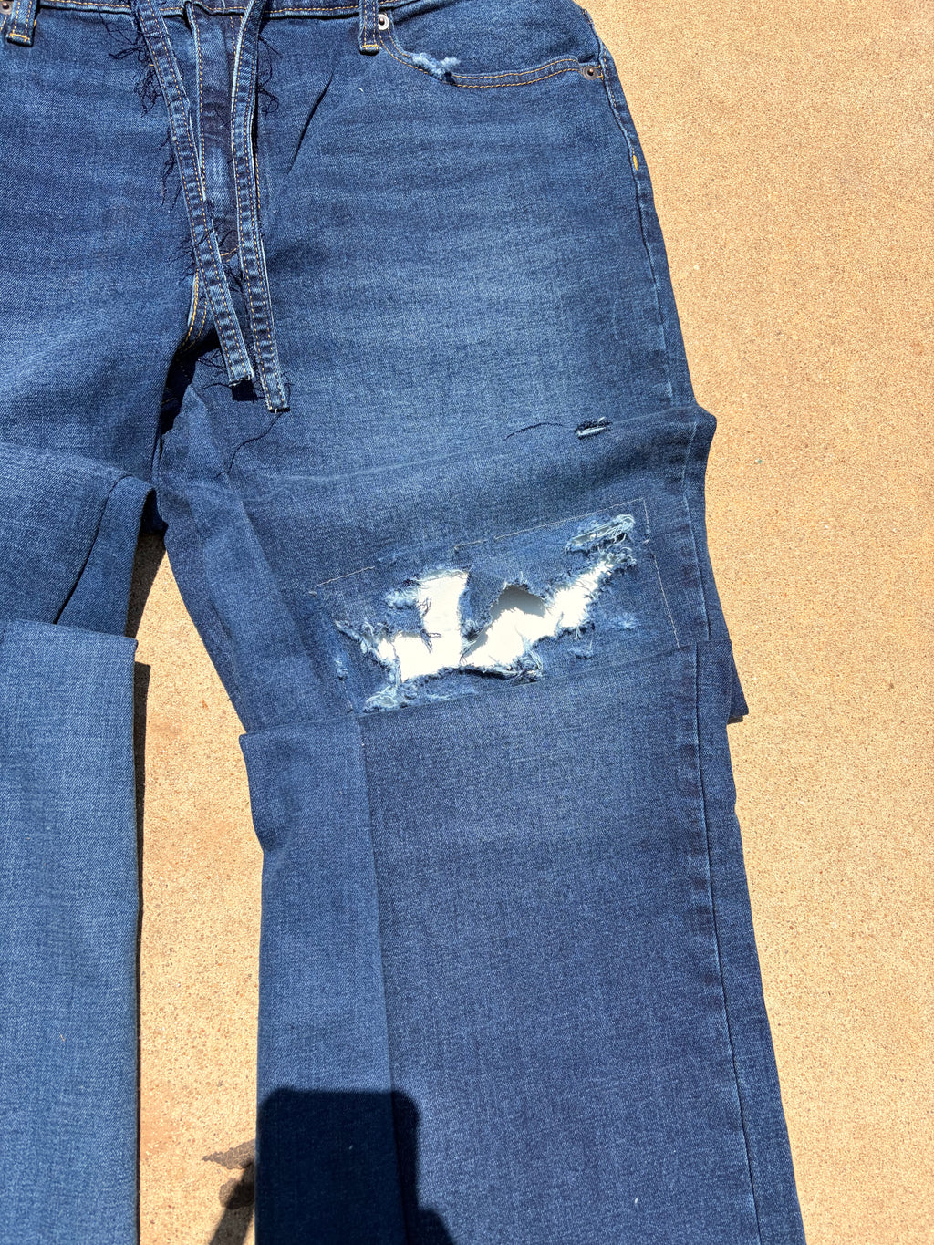 BORNAGAIN “Second Skin” Leather Patch Denim (size 36)