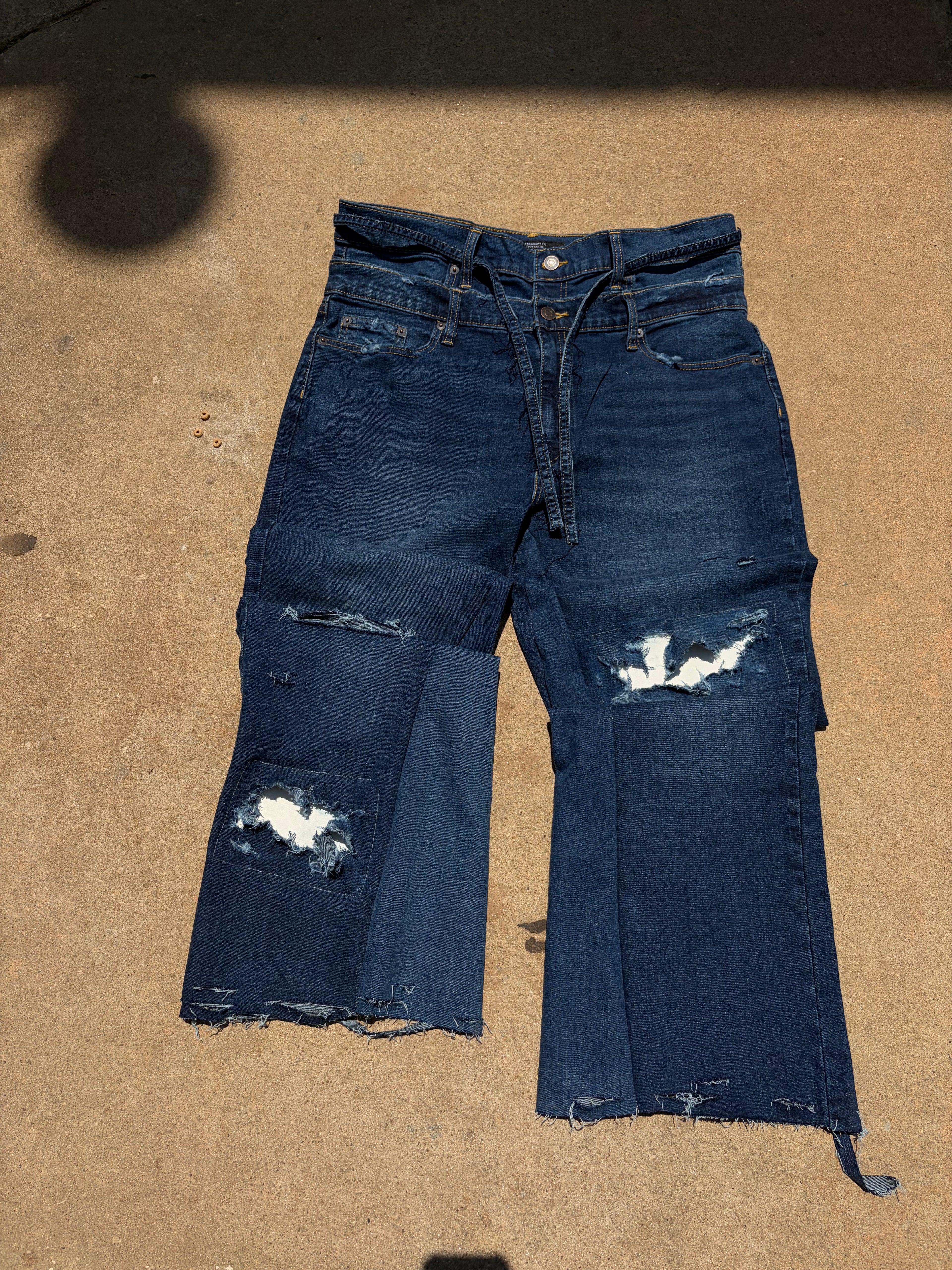 BORNAGAIN “Second Skin” Leather Patch Denim (size 36)