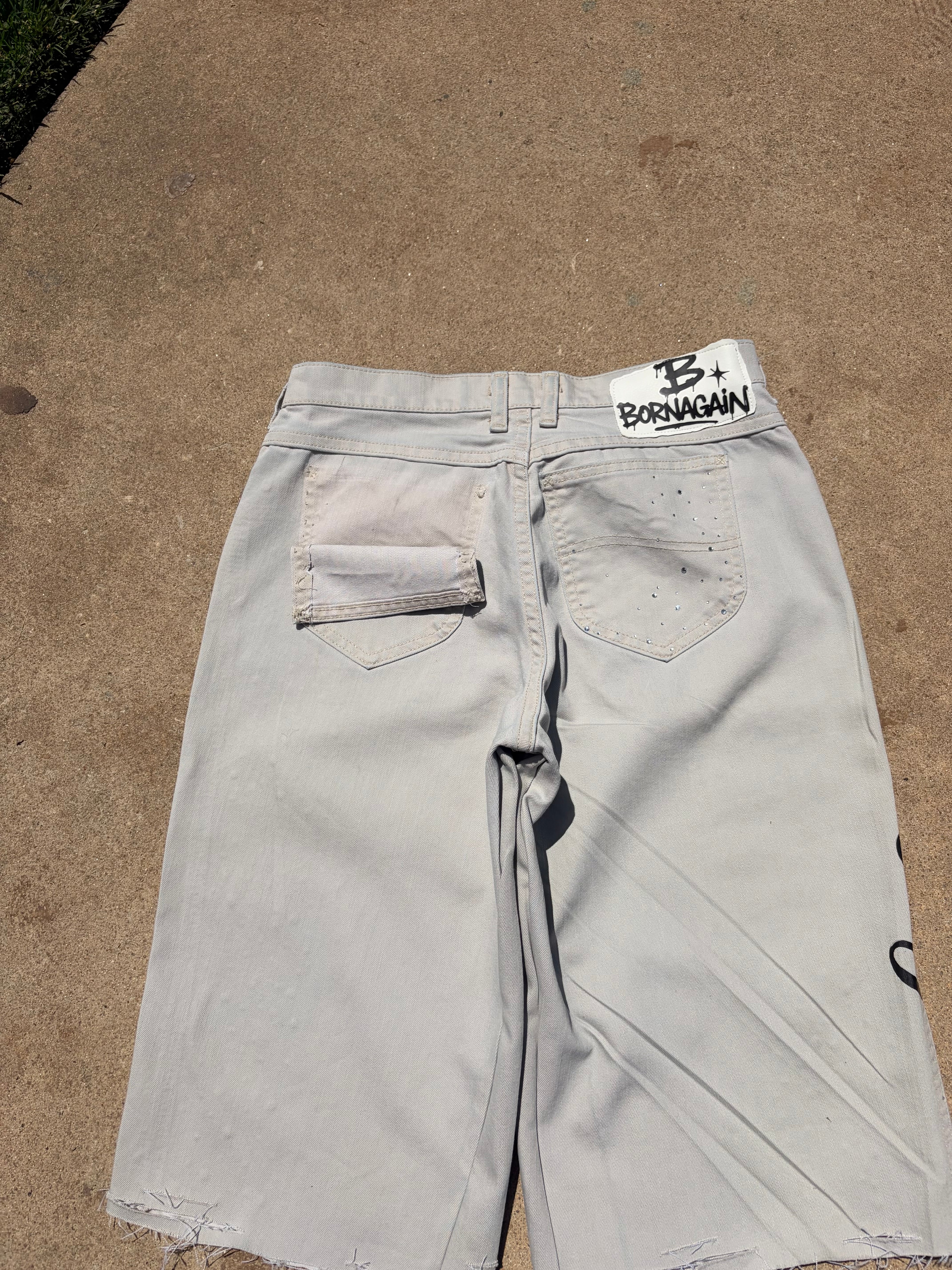 1of1 (HANDMADE) KHAKI LONG JORTS UNISEX (SIZE30)