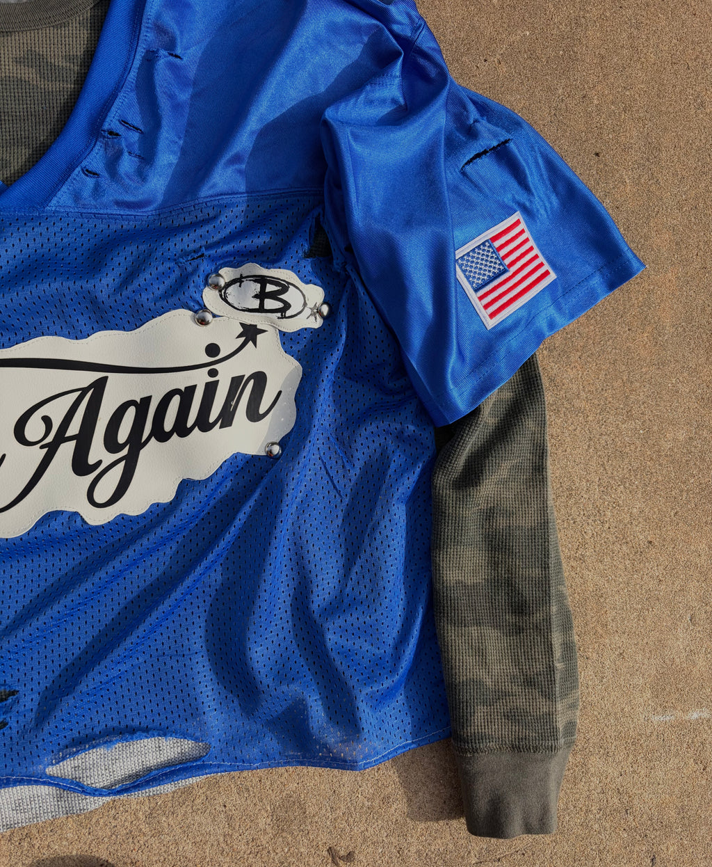 1of1 BORNAGAIN BACK FROM WAR THRASHED JERSEY(size M)+ thermal