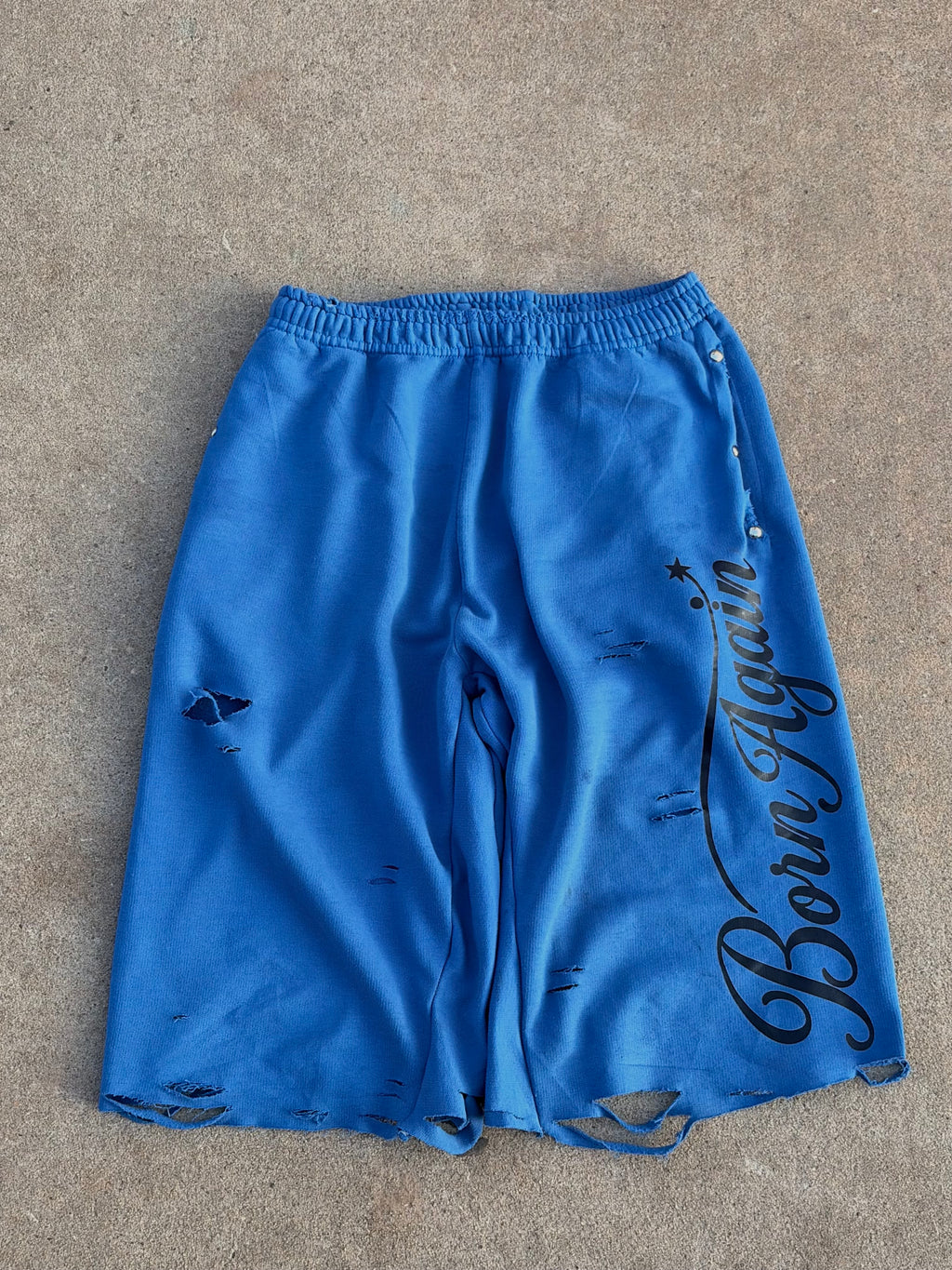 1of1 HANDMADE BORNAGAIN BLUE CAPRIS (size S)