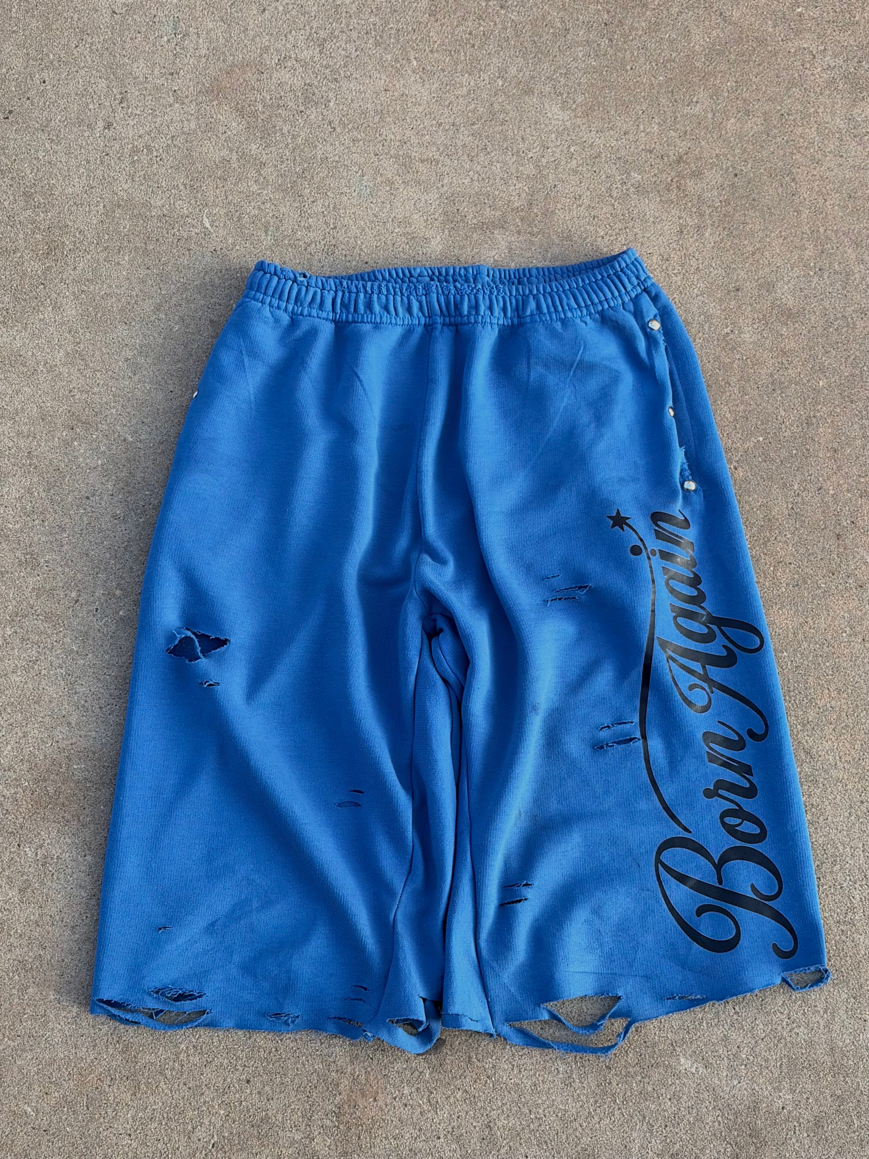 1of1 HANDMADE BORNAGAIN BLUE CAPRIS (size S)