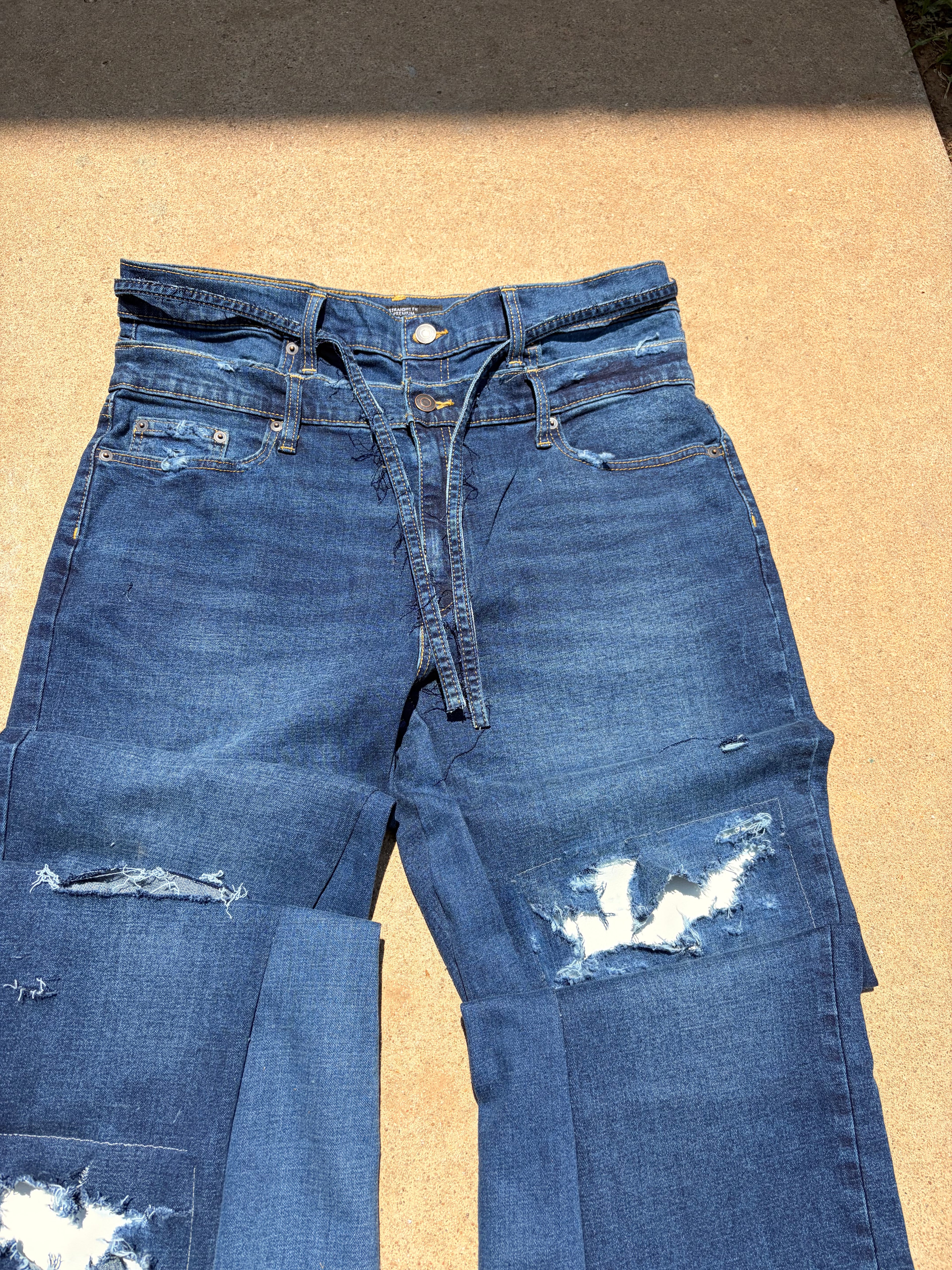 BORNAGAIN “Second Skin” Leather Patch Denim (size 36)
