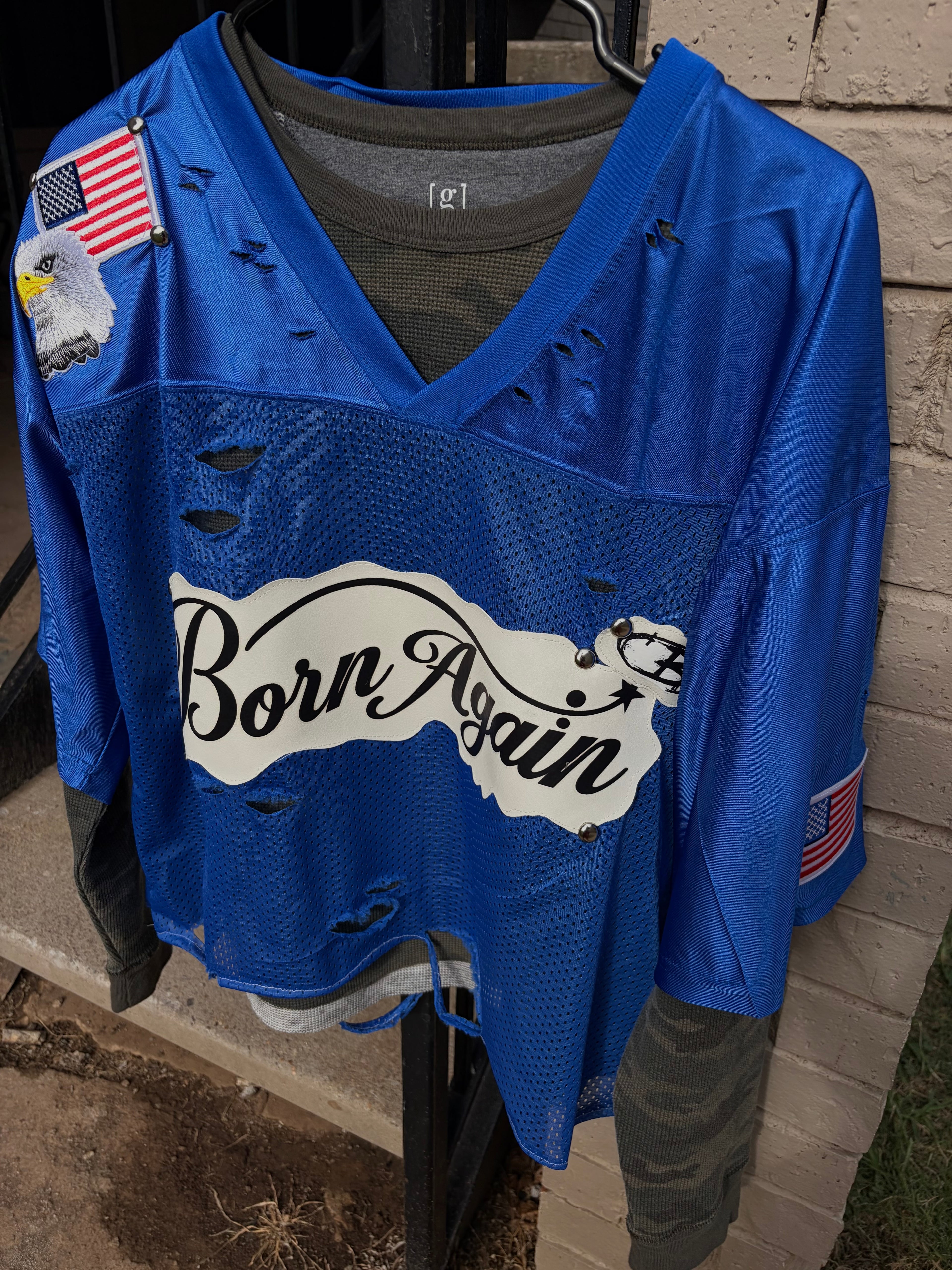 1of1 BORNAGAIN BACK FROM WAR THRASHED JERSEY(size M)+ thermal