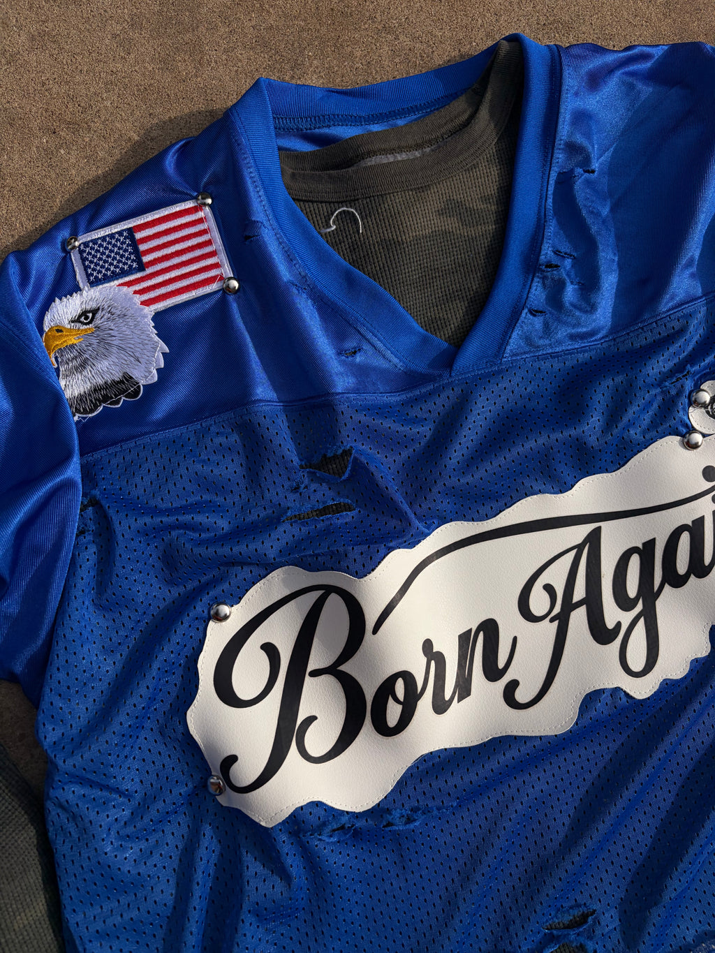 1of1 BORNAGAIN BACK FROM WAR THRASHED JERSEY(size M)+ thermal