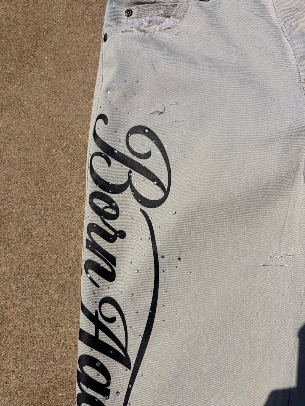 1of1 (HANDMADE) KHAKI LONG JORTS UNISEX (SIZE30)