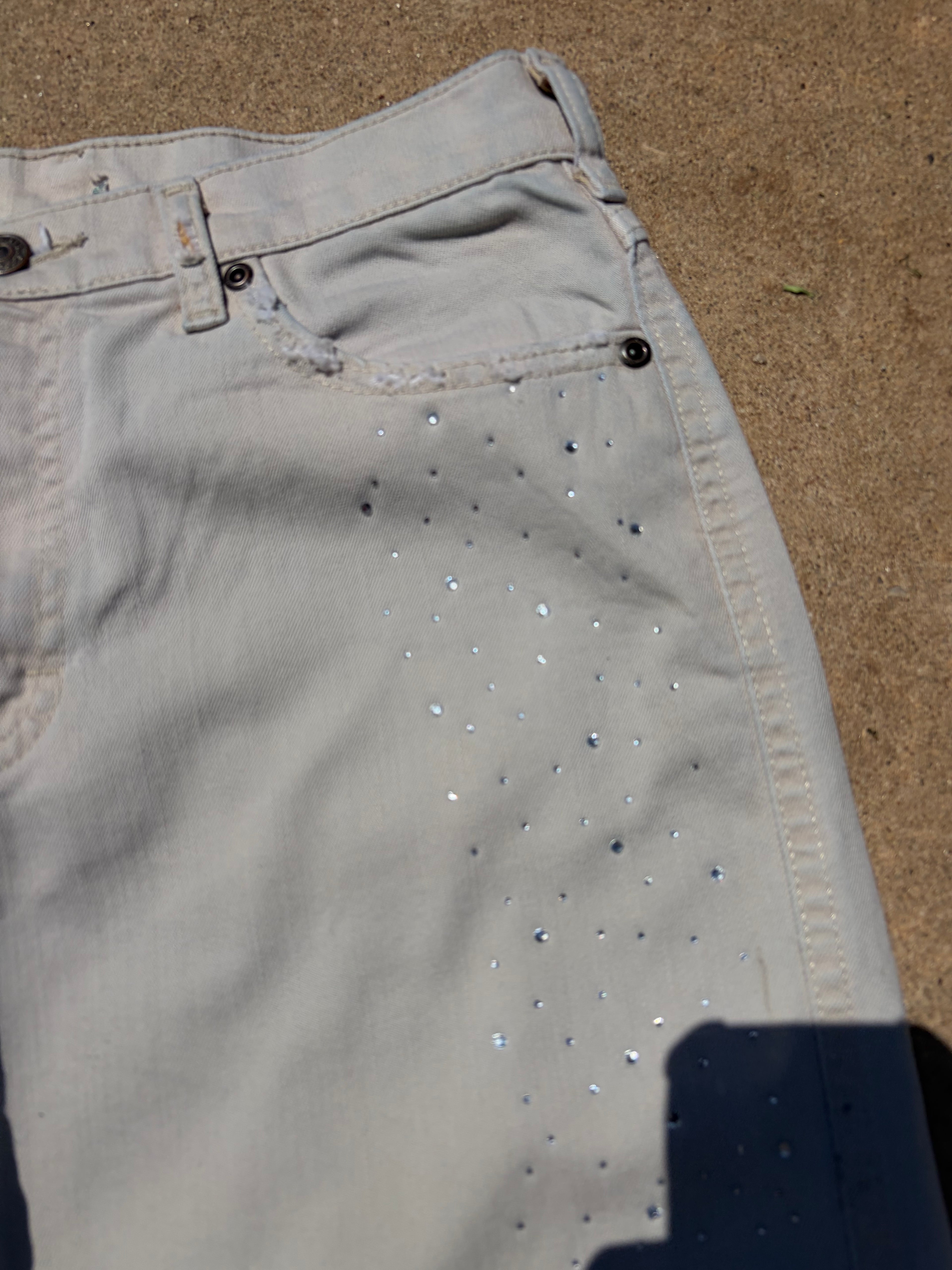 1of1 (HANDMADE) KHAKI LONG JORTS UNISEX (SIZE30)