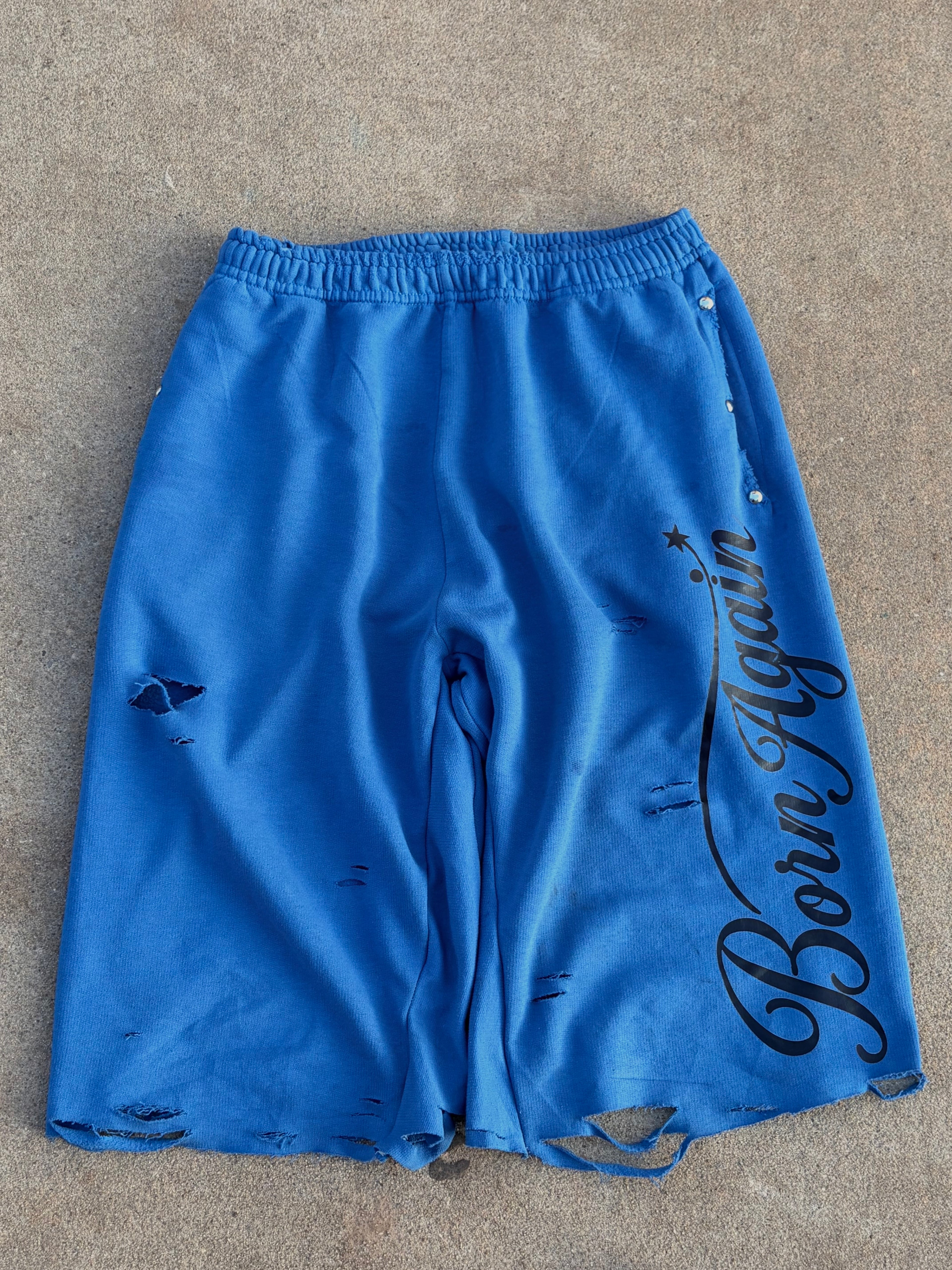 1of1 HANDMADE BORNAGAIN BLUE CAPRIS (size S)