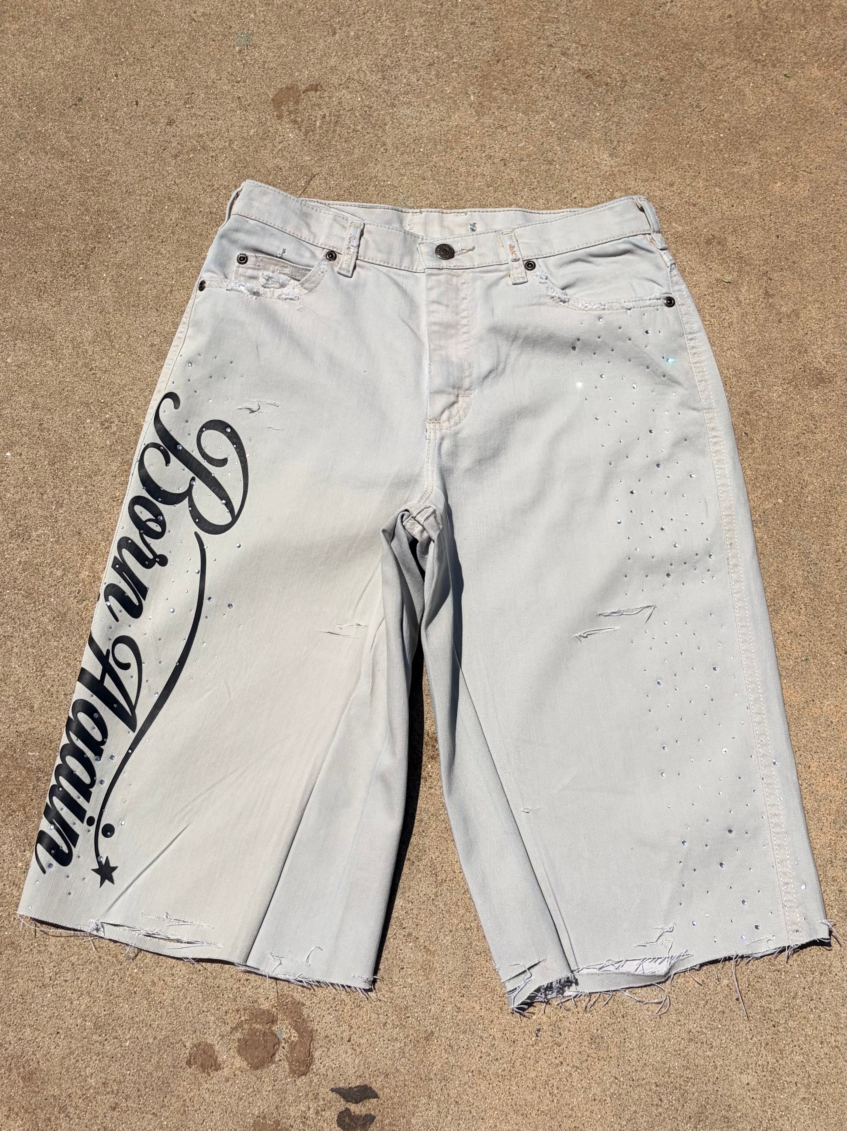 1of1 (HANDMADE) KHAKI LONG JORTS UNISEX (SIZE30)