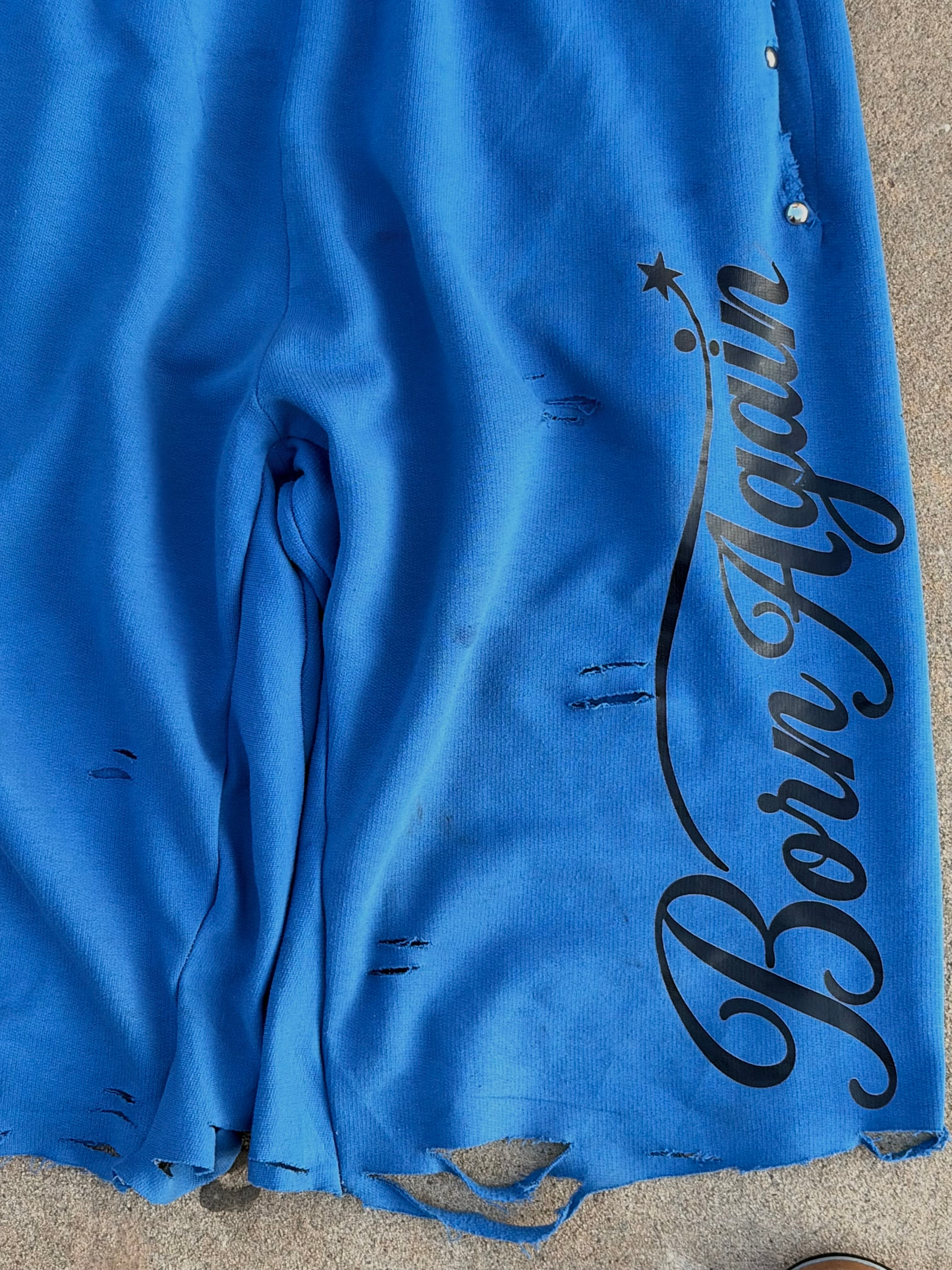 1of1 HANDMADE BORNAGAIN BLUE CAPRIS (size S)