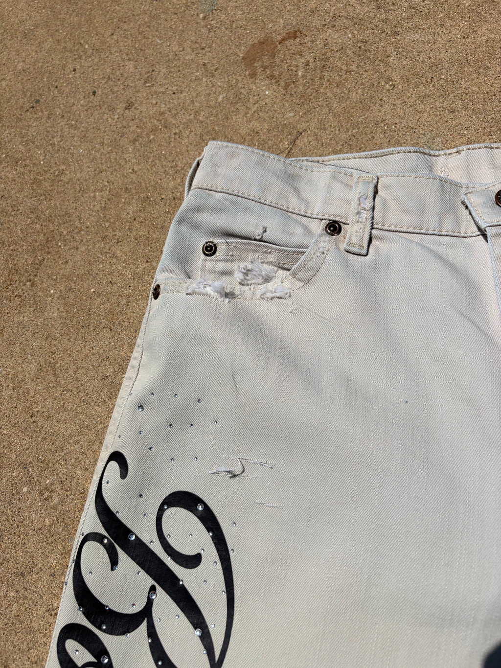 1of1 (HANDMADE) KHAKI LONG JORTS UNISEX (SIZE30)