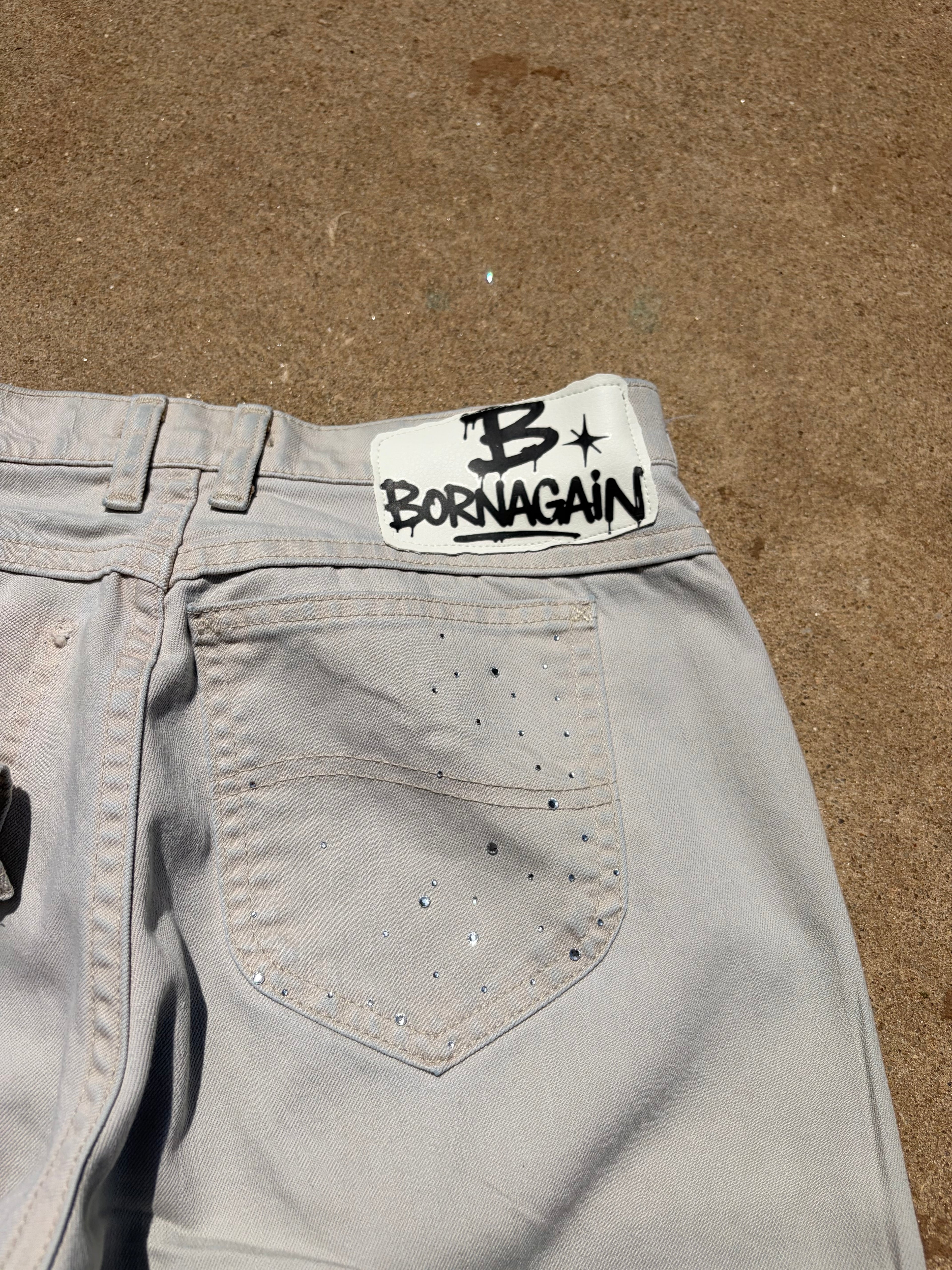 1of1 (HANDMADE) KHAKI LONG JORTS UNISEX (SIZE30)