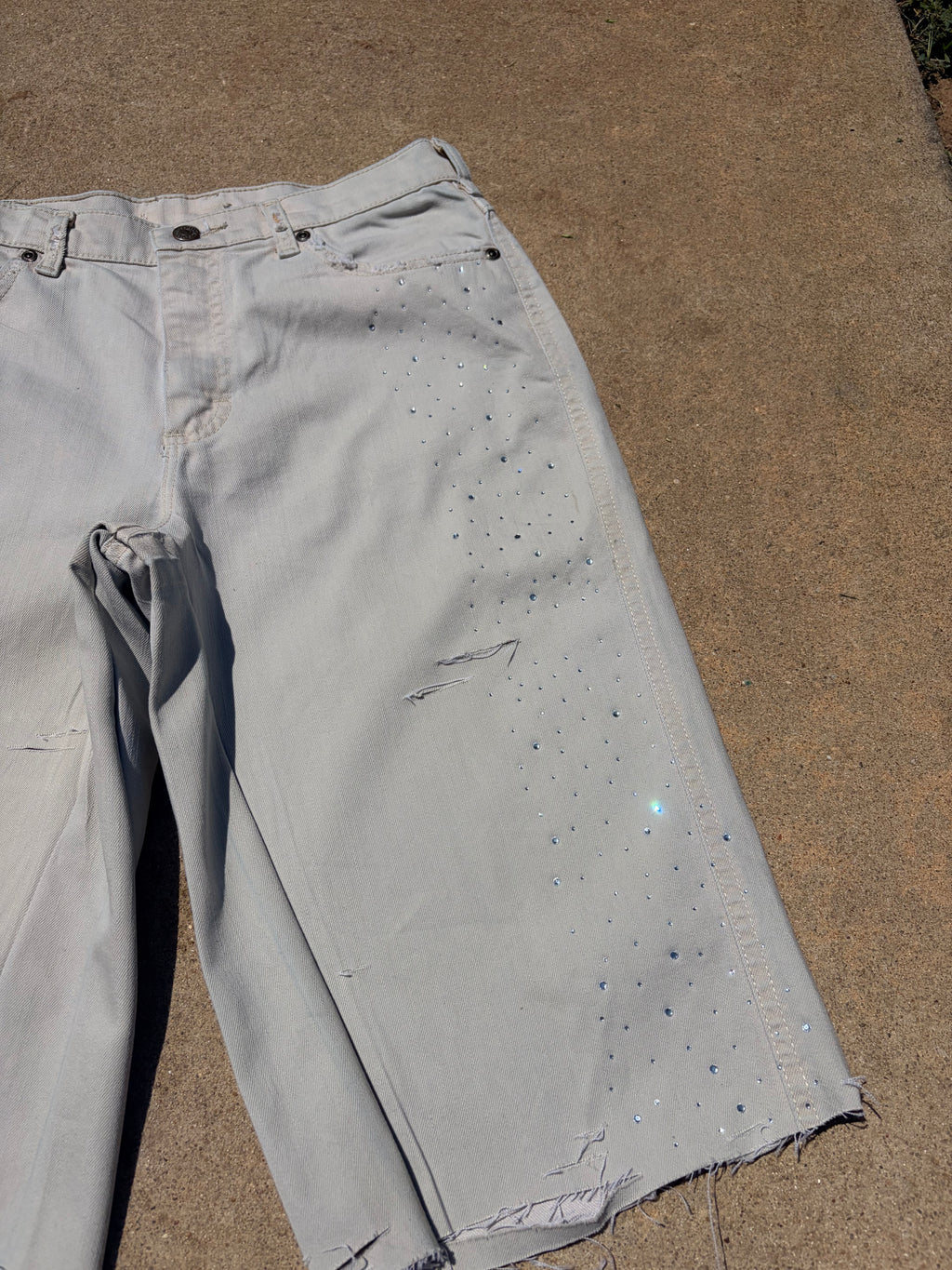 1of1 (HANDMADE) KHAKI LONG JORTS UNISEX (SIZE30)