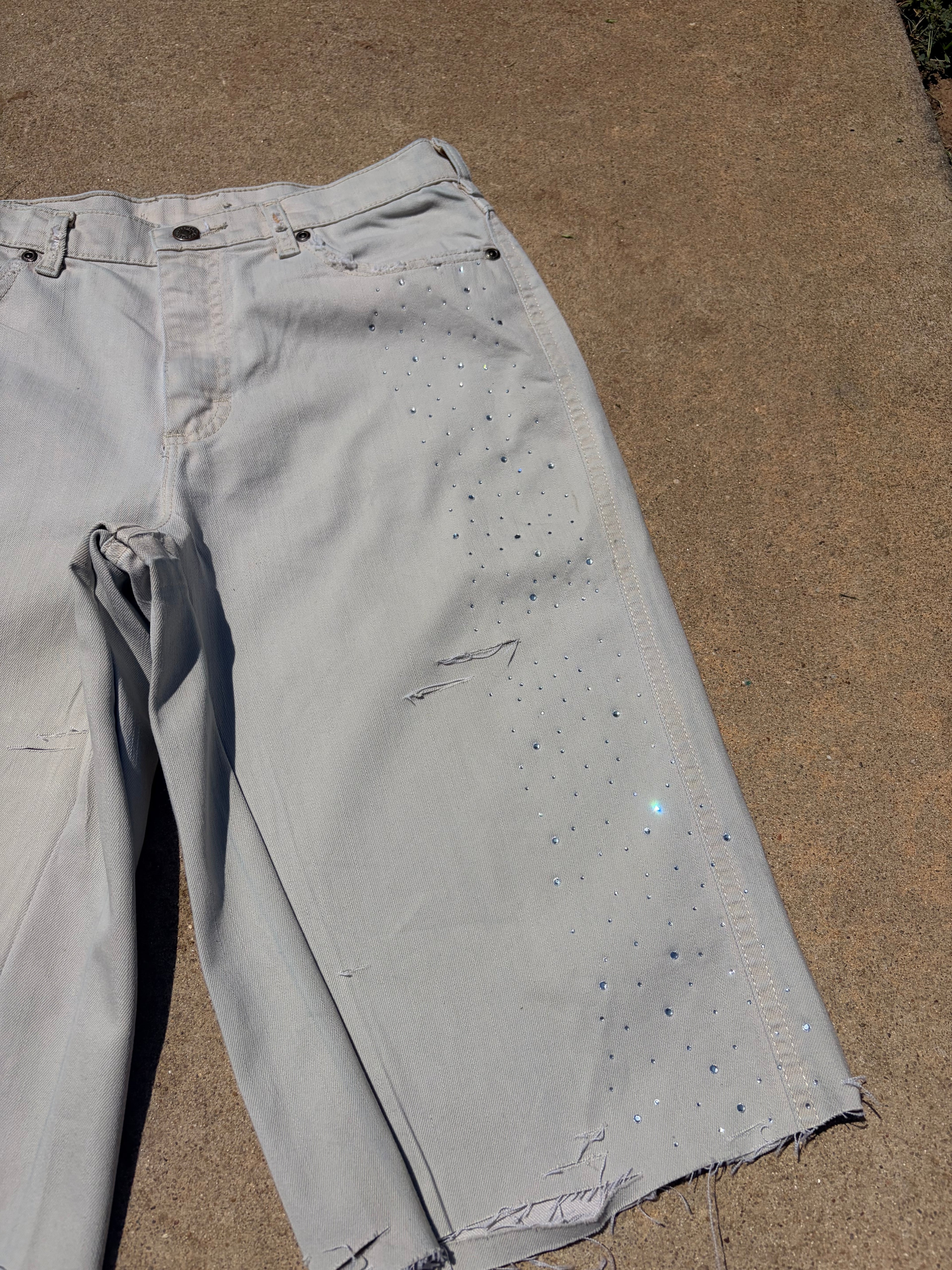 1of1 (HANDMADE) KHAKI LONG JORTS UNISEX (SIZE30)