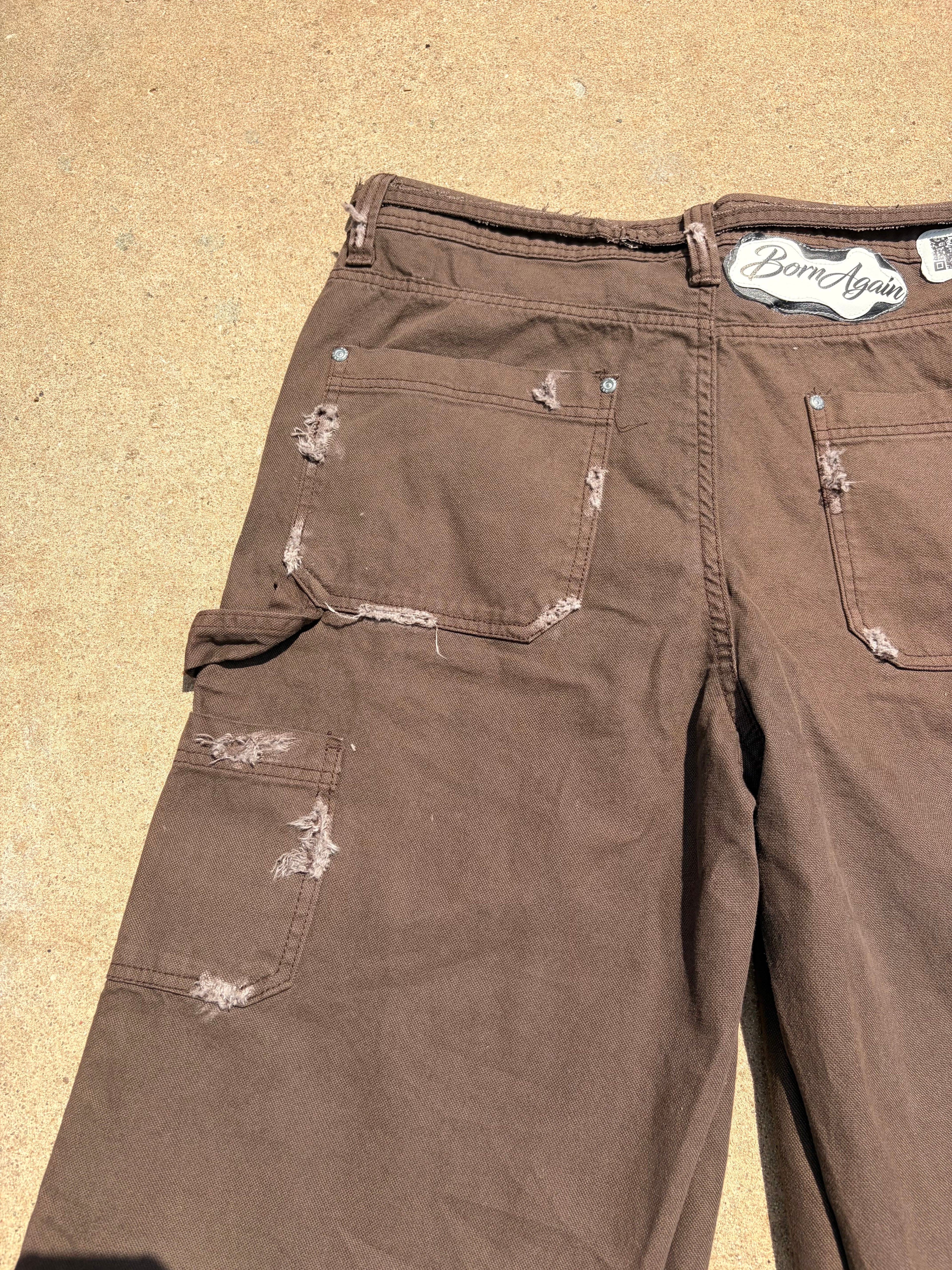 BORNAGAIN – Dark Cocoa Carpenter Shorts (size 34)