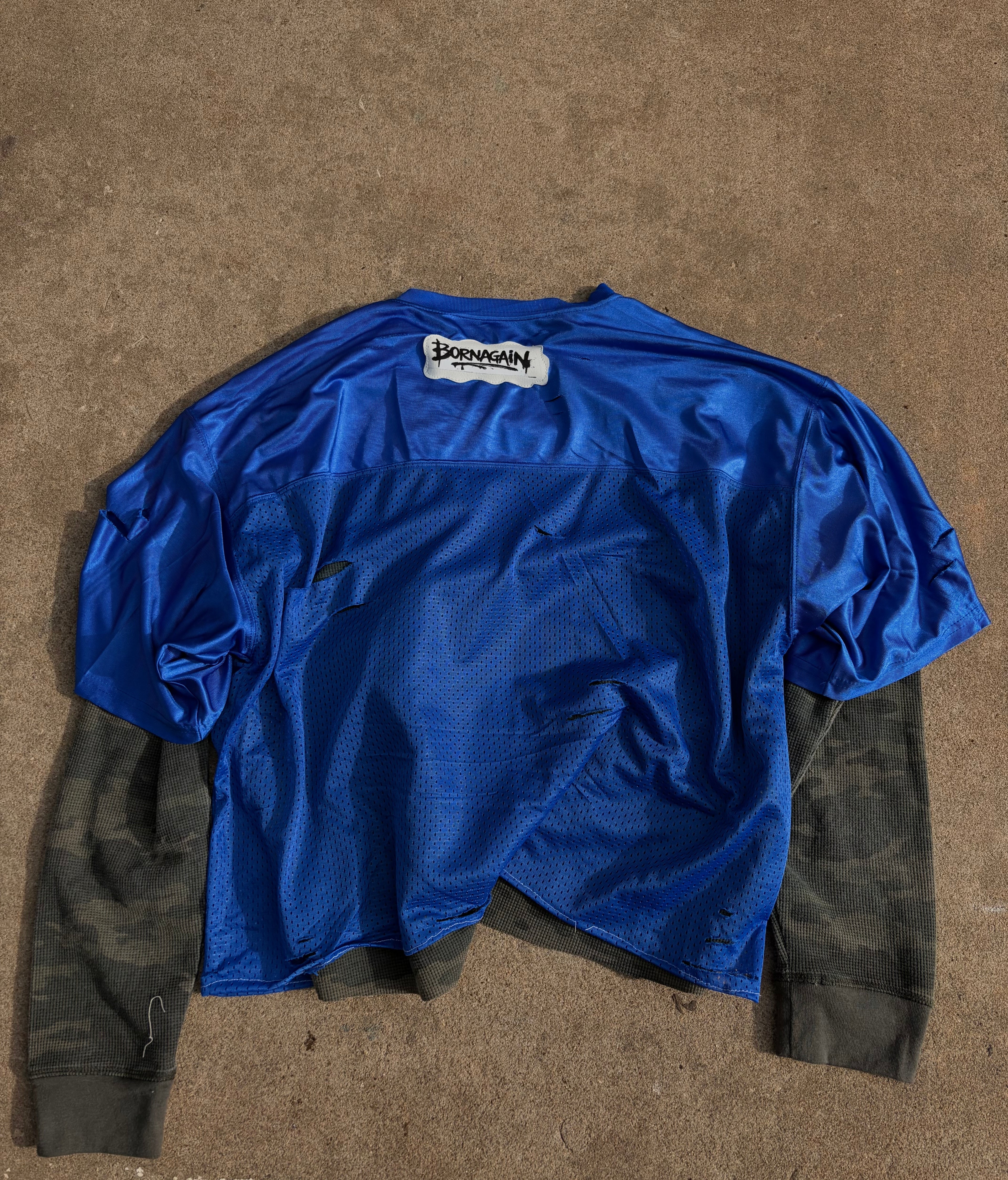 1of1 BORNAGAIN BACK FROM WAR THRASHED JERSEY(size M)+ thermal